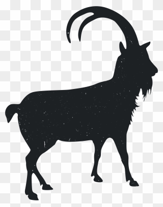 Goat Silhouette Black And White - Goat Silhouette Png Clipart