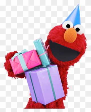 Sesame Street Elmo With Gifts - Elmo Sesame Street Birthday Clipart