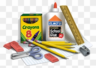 Back To School Supplies Png Clip Art Black And White - Schools Supplies Png Transparent