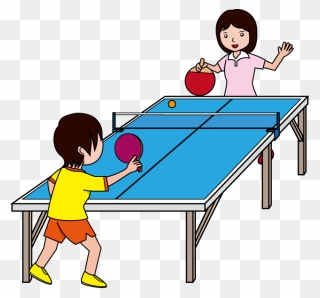 Ping Pong Clipart Clipartlook - Playing Table Tennis Clipart - Png Download