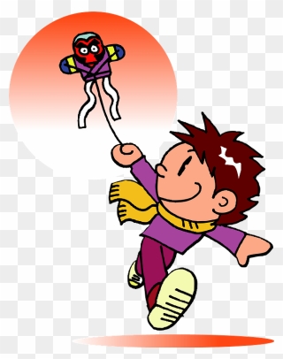 Child Kite Play Clipart - 凧 揚げ イラスト - Png Download