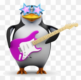 Engine Search Google Penguins Play Cartoon Guitar Clipart - Google Penguin - Png Download