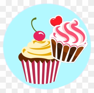 #cute #circle #blue #cupcake - Transparent Background Cupcake Clipart - Png Download