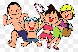 Family Sea Bathing Clipart - 間違い 探し 脳 トレ - Png Download