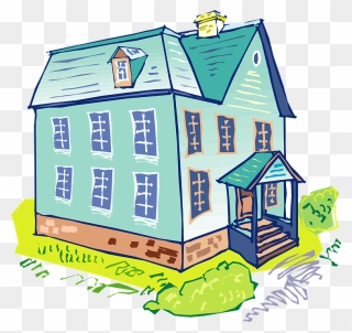 House, Blue, Home, Architecture, Building, Stairs - House Blue Cartoon Clipart