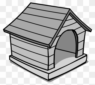 Club Penguin Rewritten Wiki - Doghouse Clipart Black And White - Png Download
