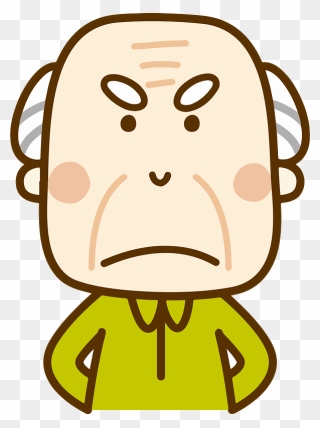 Old Man Grandfather Angry Clipart - Old Grumpy Man Cartoon - Png Download
