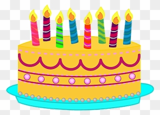 Birthday Candles Clipart Picsart - Transparent Background Birthday Cake Clipart - Png Download