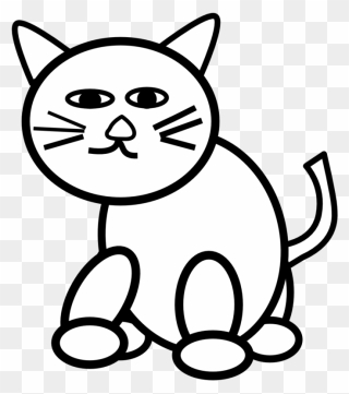 Pin Pets Clipart Simple Cat - Cat Black & White - Png Download