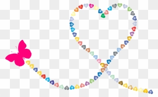 Butterfly Hearts Trail - Free Clipart Butterfly Heart - Png Download