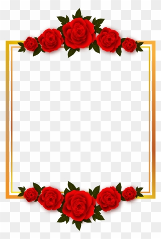 Rose Flower Borders - Transparent Background Flower Frame Png Clipart