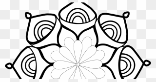 Mandala Clipart Free - Mandala Black And White Flip Art - Png Download