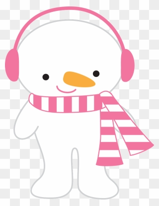 Snowmen Clipart Earmuff Clipart - Pink Snowman Clipart - Png Download