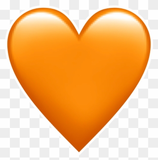 Emoji Domain Heart Sticker Iphone - Orange Heart Emoji Png Clipart