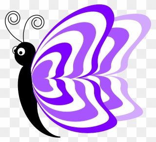 Cartoon Butterfly Side View Clipart