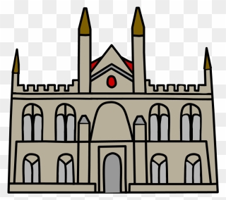 Castle, Medieval, Turrets, Brown, Gray, Red - Revelo Clipart