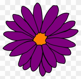 Purple Flower Clipart Bunga - Pink Daisy Clipart - Png Download