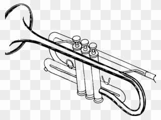 Brass Clipart Musical Instrument - Trombone Clipart Black And White - Png Download