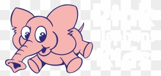 Pink Elephant Kids Parties - Cartoon Clipart