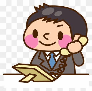 Business Man Call Clipart - 無料 イラスト 電話 応対 - Png Download