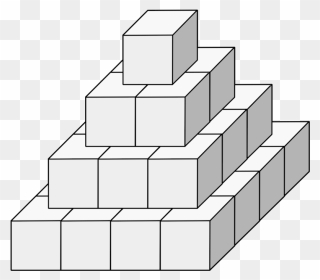 Line Art,square,angle - Piramide De Cubos Clipart