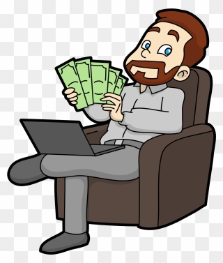 Man Counting Money Clipart - Png Download