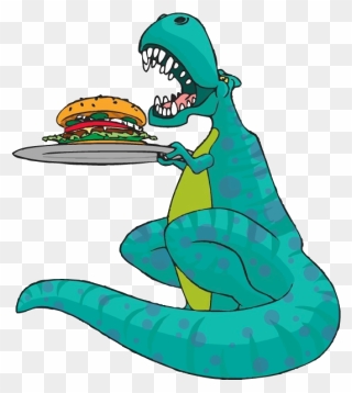 T Rex Eating A Burger Clipart