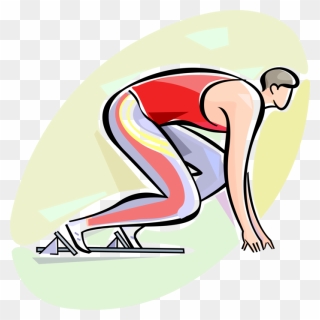 Vector Illustration Of Track And Field Athletic Sport - Tack And Field Cartoon Clipart