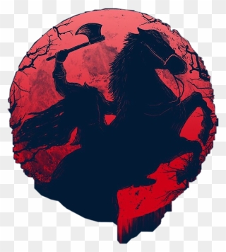 #headlesshorseman #red #black #axe #horse #man #art - Earth Clipart