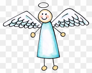 Simple Angel Drawing Easy Clipart