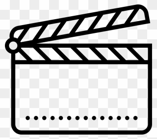 Clapperboard Clipart Scene Board - Movie Board Clapper Icon White - Png Download