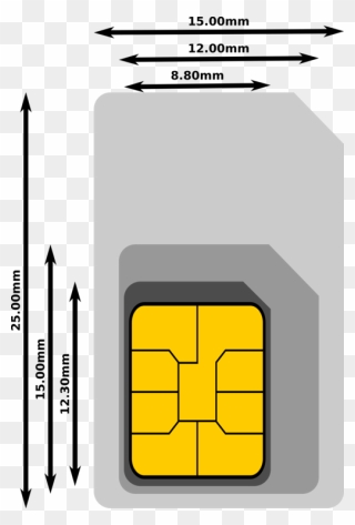 Square,angle,area - Dimensions Of A Sim Card Clipart