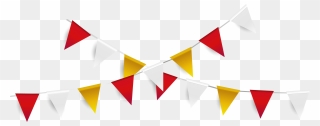 #banner #pennant #flag #garland #red #white #yellow - Red And Yellow Pennant Banner Clipart - Png Download