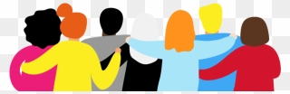 Group Of People With Arms Around [converted]-01 Clipart