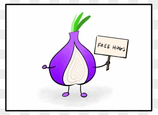 Tor Onion Holding A Free Hugs Sign - Red Onion Clipart