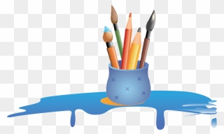 Paintbrush Clipart Colored Pencil - Color Pencil Clipart Png Transparent Png