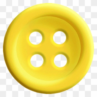 Yellow Sewing Button With 4 Hole Png Image - Clothes Button Png Clipart