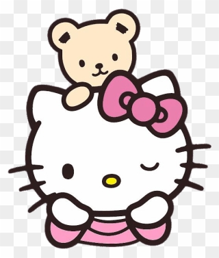 Hello Kitty With Teddy Bear - Hello Kitty .png Clipart