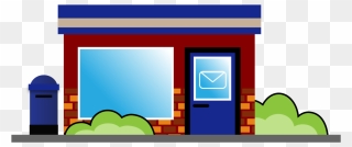 Transparent Blue Box Png - Post Office Clipart Png