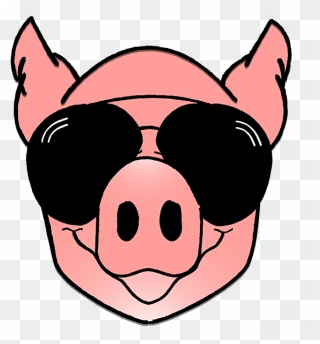 High Beams Logo On Behance - Pig With Sunglasses Clipart