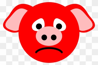 Red Pig Face Png Clipart