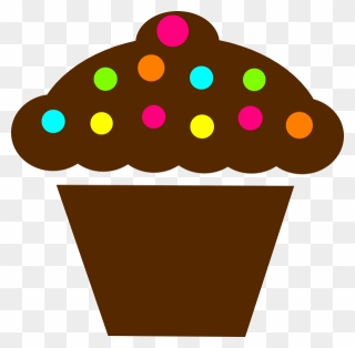 Rainbow Cupcake Clipart - Brown Cupcake Clipart - Png Download
