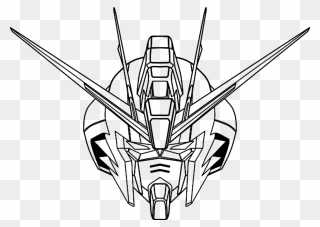 Zero Drawing Black And White - Strike Freedom Gundam Head Clipart