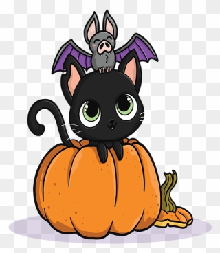Cute Halloween Cat - Cute Halloween Clipart