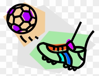 Vector Illustration Of Sport Of Soccer Football With - Cartoon Foot Kicking Ball Clipart