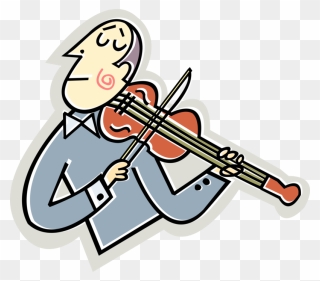 Vector Illustration Of Violinist Musician Plays Violin - Musician Vector Clipart Png Free Transparent Png