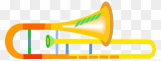 Trombone Vector Yellow - Trombone Illustration Clipart