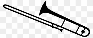 Black Trombone Silhouette - Trombone Black And White Png Clipart
