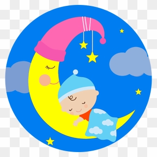 Cartoon Sleeping Moon Baby Clipart
