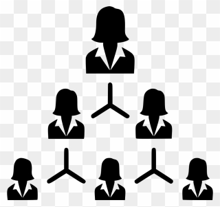 Hierarchy People Management Structure Organization - Women Team Business Icon Clipart